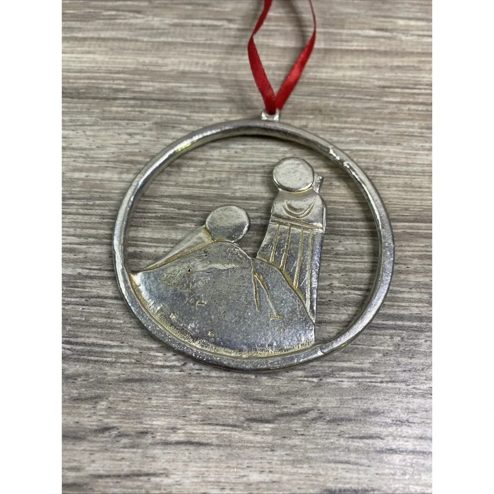 VTG House Of Morgan Pewter Ornament Nativity Scene Made In USA Hand Cast‎